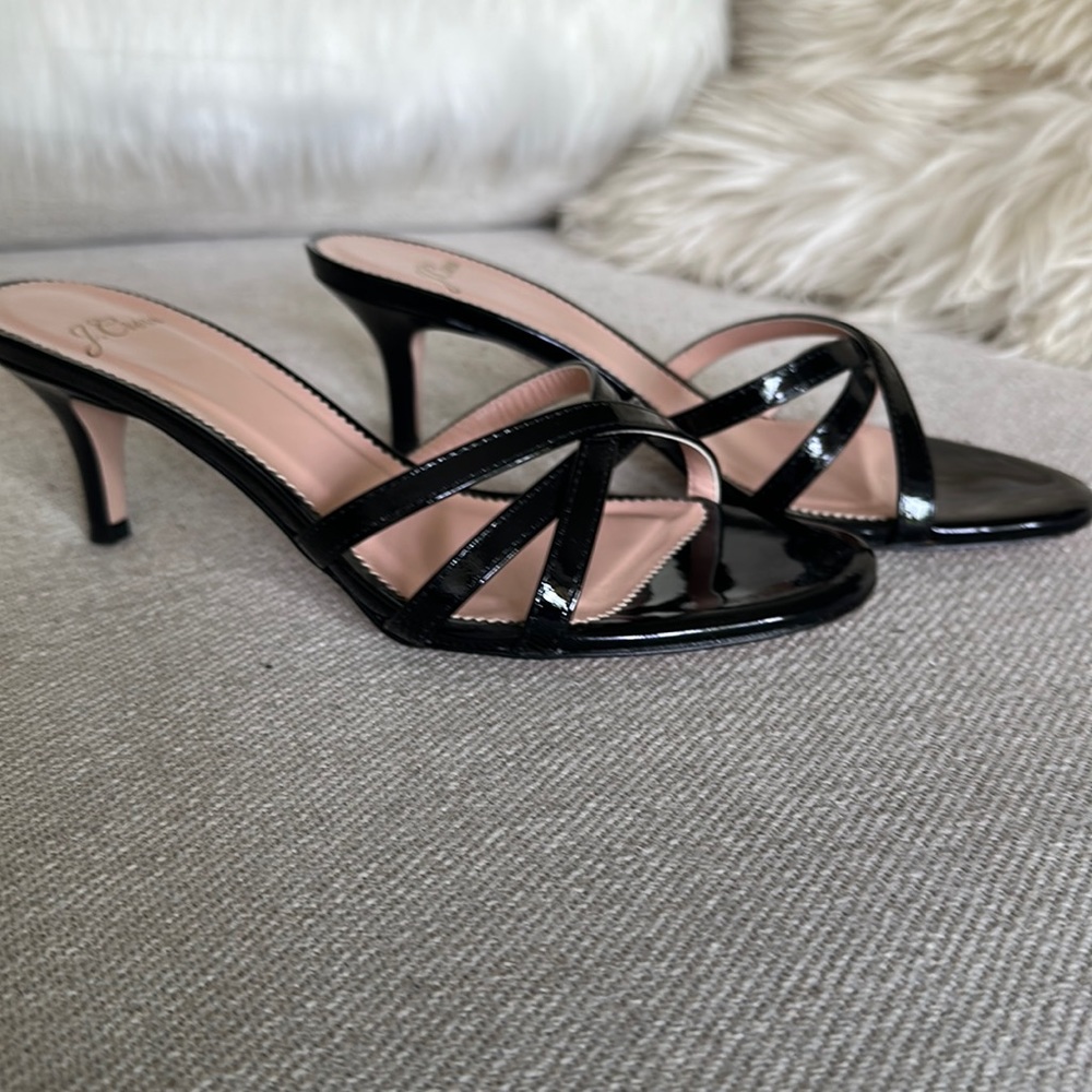 J. Crew Skinny-strap sandals in patent leather AV958